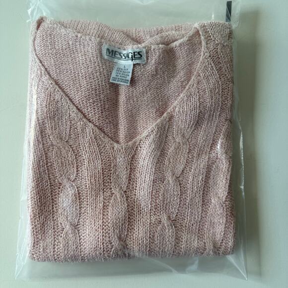 Vintage Messages Sweater Short Sleeve 80s 90s Silk Coquette Size S/M/L READ - Picture 13 of 13